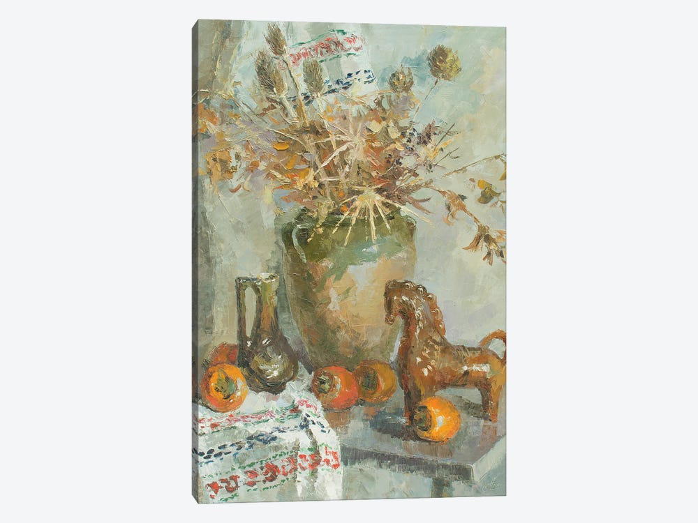 Still Life With Persimmon by CountessArt 1-piece Canvas Print