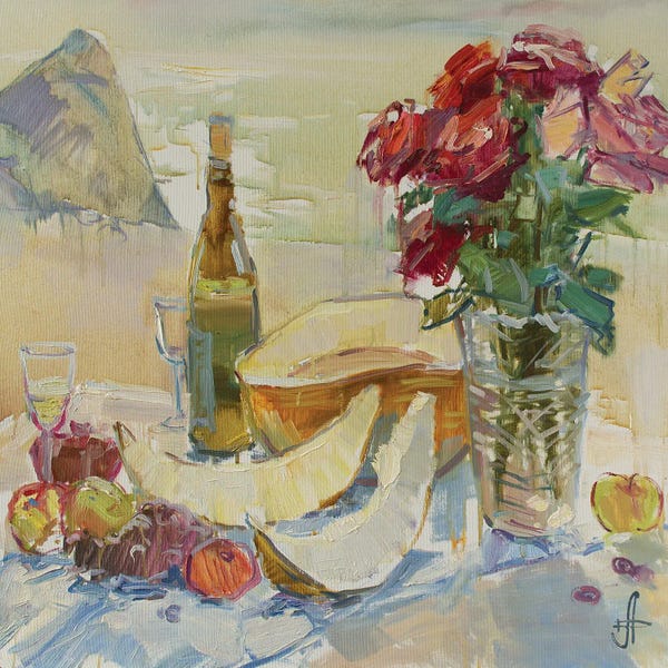 CountessArt: Still Life With Roses On The Beach II by CountessArt