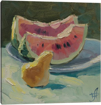 Still Life With Watermelon Canvas Art Print - CountessArt