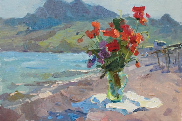 CountessArt: Field poppies By The Seaside by CountessArt