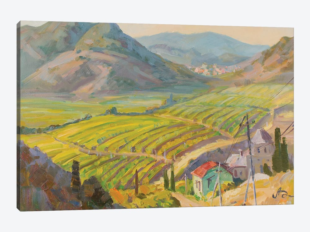 Vineyard In Mountains by CountessArt 1-piece Canvas Art