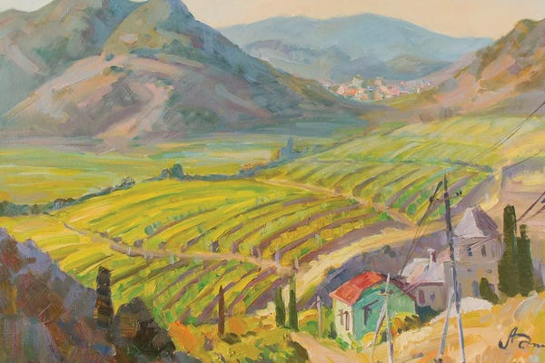 Vineyards: Vineyard In Mountains by CountessArt
