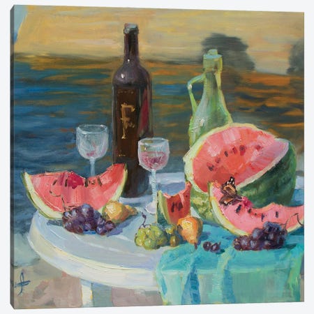 Watermelon Feast Canvas Print #HDV292} by CountessArt Canvas Art