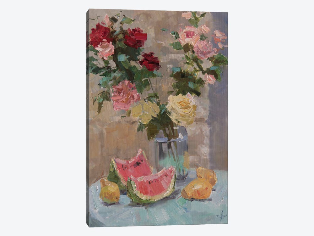 Watermelon Roses by CountessArt 1-piece Art Print