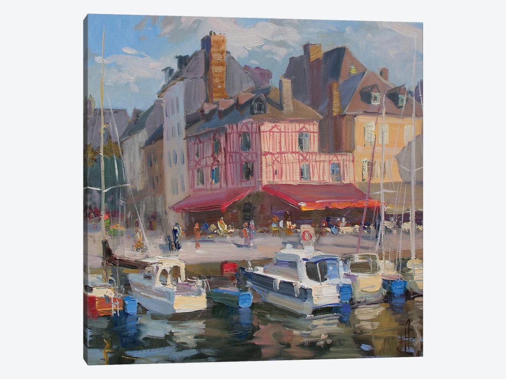 Yachts On Moorage Honfleur France by CountessArt 1-piece Canvas Wall Art
