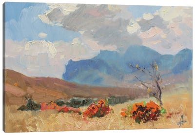 Autumn Koktebel Canvas Art Print - Pastel Impressionism