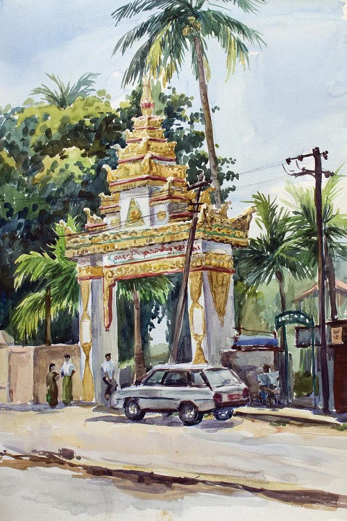 Yangon City Street by CountessArt wall art