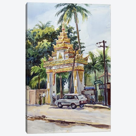 Yangon City Street Canvas Print #HDV304} by CountessArt Canvas Art Print