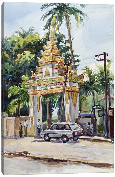 Yangon City Street Canvas Art Print - CountessArt