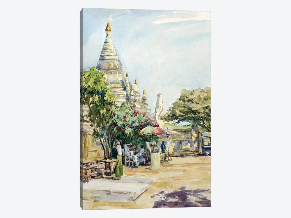 Yangon Market At The Pagoda Entrance by CountessArt 1-piece Canvas Art Print