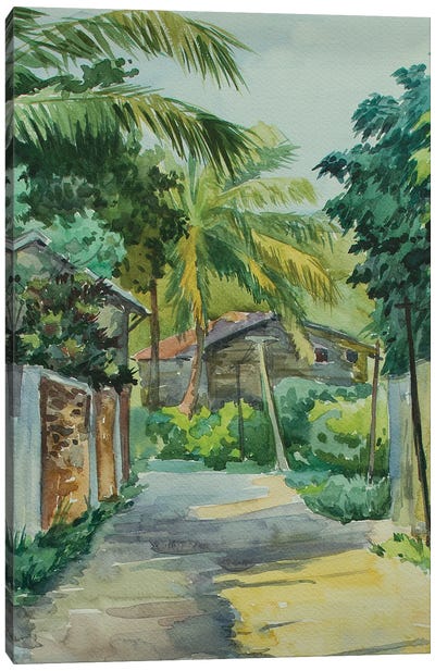 Yangon Narrow Street Canvas Art Print - CountessArt