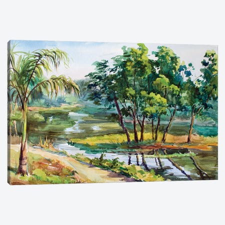 Yangon Riverside Canvas Print #HDV311} by CountessArt Canvas Print