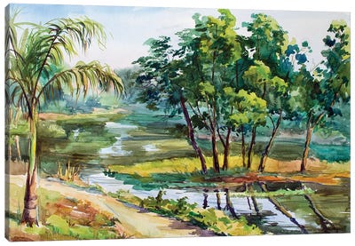 Yangon Riverside Canvas Art Print - Burma (Myanmar)