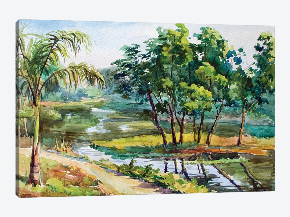 Yangon Riverside by CountessArt 1-piece Canvas Artwork