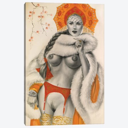 Russian Beauty Canvas Print #HDV315} by CountessArt Canvas Art