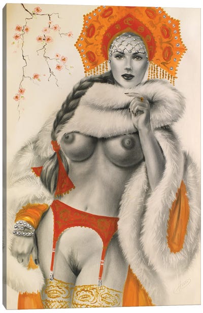 Russian Beauty Canvas Art Print - CountessArt