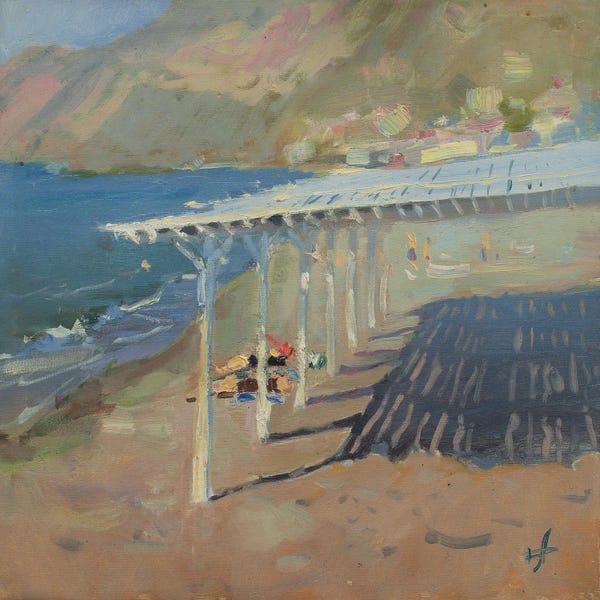 Sunbathing: First Spring Bathers On The Beach by CountessArt