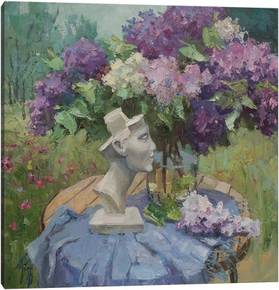 Lilac With Nefertiti Head Canvas Art Print - CountessArt