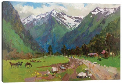 Arkhyz. In The Mountains Canvas Art Print - Farm Art