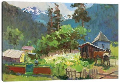 Sunny Arkhyz. Canvas Art Print - Russia Art
