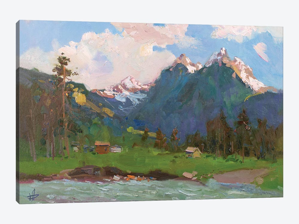 Arkhyz. The Mountain River by CountessArt 1-piece Canvas Print