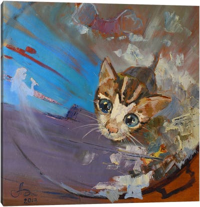 Take Me Home Canvas Art Print - Tabby Cat Art