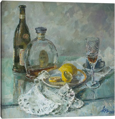 Still Life With Wineglass Canvas Art Print - CountessArt