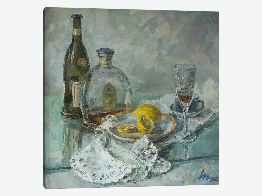 Still Life With Wineglass by CountessArt 1-piece Art Print