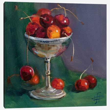 Cherries Canvas Print #HDV376} by CountessArt Canvas Wall Art