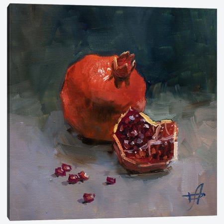 Pomegranate Canvas Print #HDV377} by CountessArt Canvas Artwork