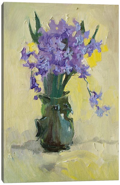 Hyacinths Still-Life Canvas Art Print - CountessArt