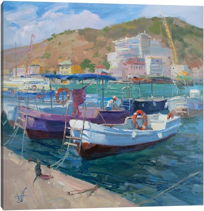 Boats Canvas Art Print - CountessArt