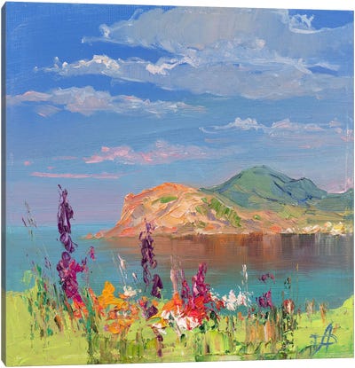 Spring In Eastern Crimea Canvas Art Print - Blue Art