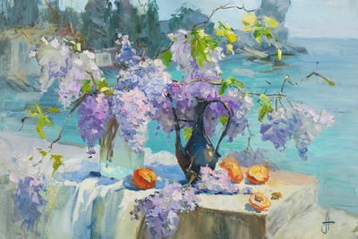 Blossomed Wisteria Still-Life by CountessArt art print