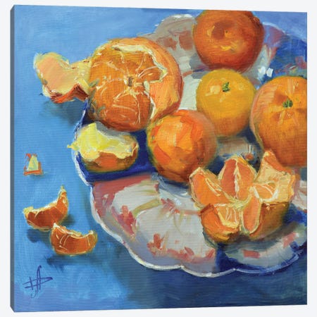 Orange Mandarines Canvas Print #HDV48} by CountessArt Art Print