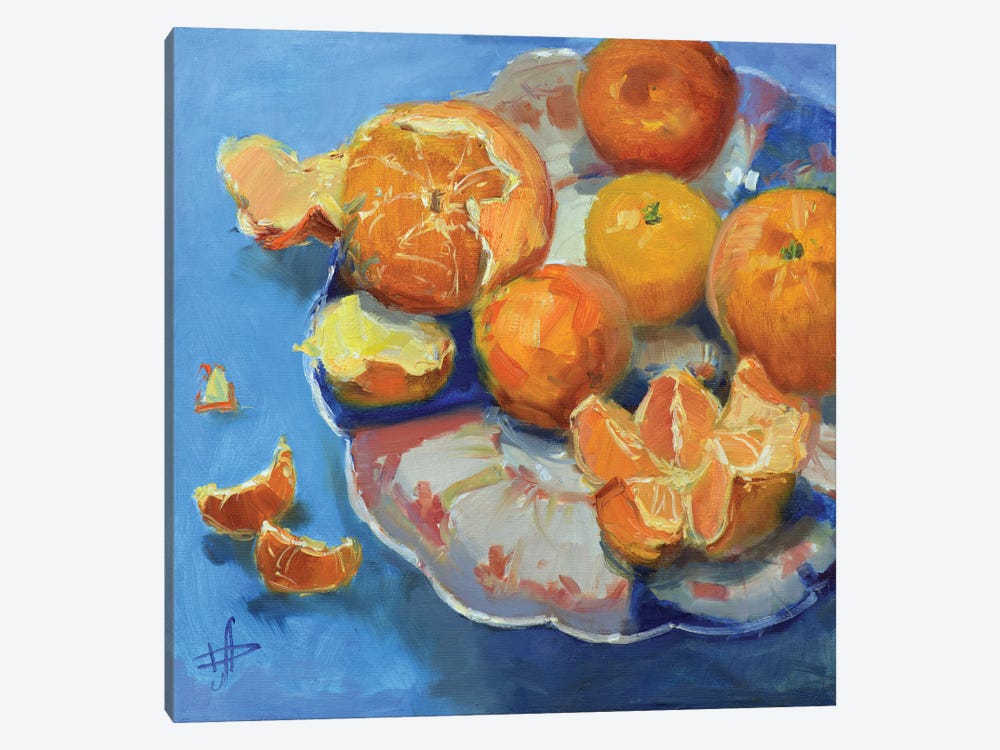 Orange Mandarines by CountessArt 1-piece Canvas Print