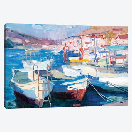 Balaklava Boats Canvas Print #HDV4} by CountessArt Canvas Artwork