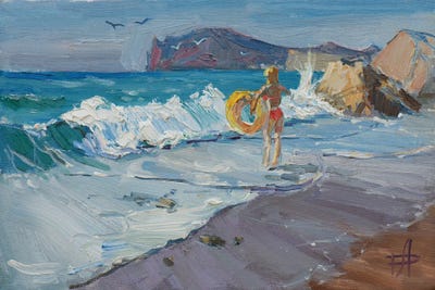 Bather by CountessArt framed wall art