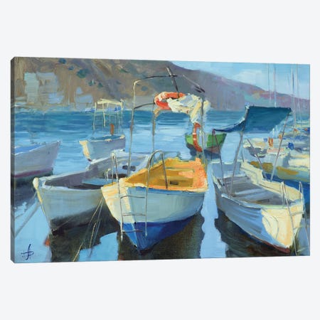 Pleasue Boats Balaklava Canvas Print #HDV51} by CountessArt Canvas Wall Art