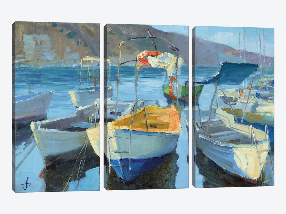 Pleasue Boats Balaklava by CountessArt 3-piece Canvas Print