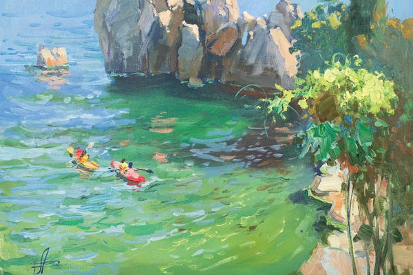 Adventure Seeker: Kayaks At The Cheknov Bay by CountessArt