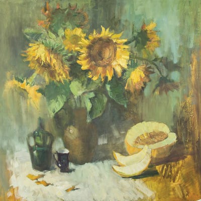 Sunflowers And Watermelons by CountessArt framed wall art