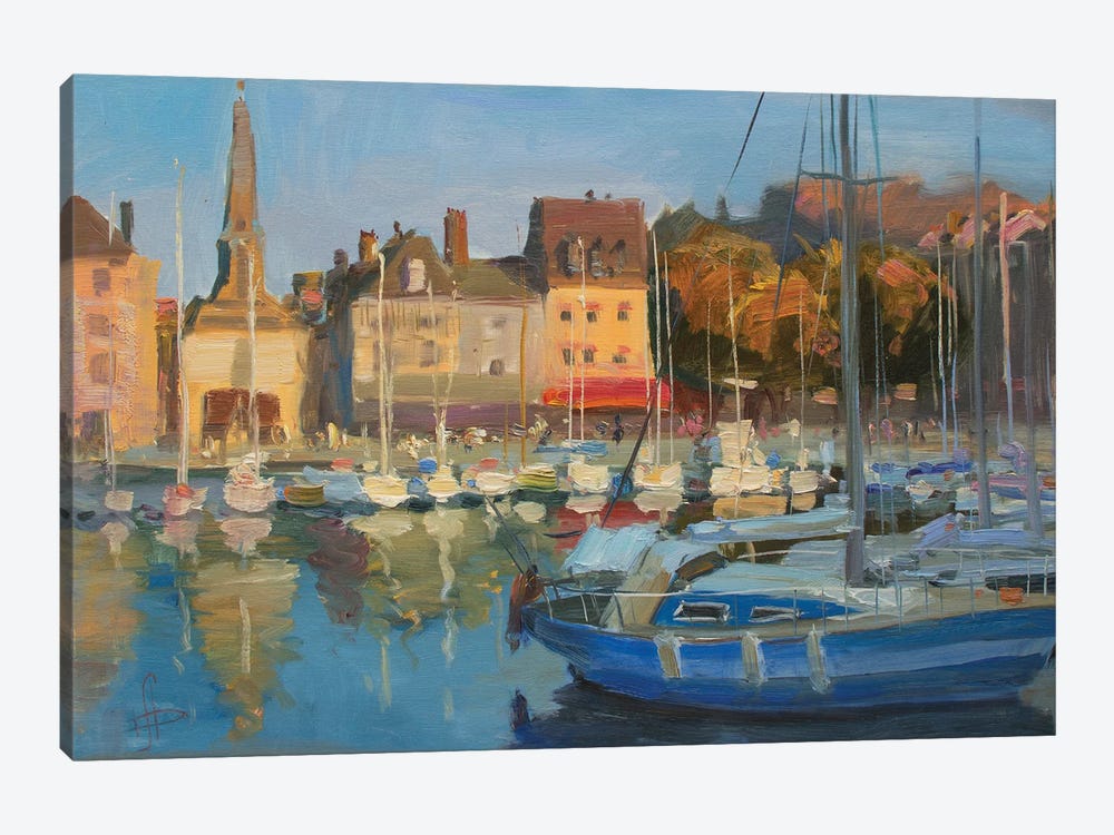 Yachts Honfleur France by CountessArt 1-piece Canvas Art