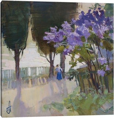 Blossomed Lilac In Gurzuf Canvas Art Print - Ukraine Art