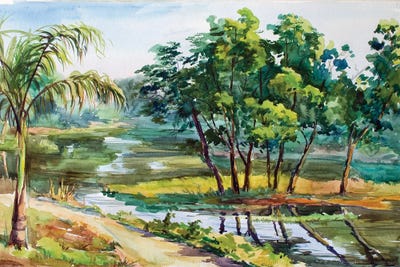 Yangon Riverside by CountessArt art print