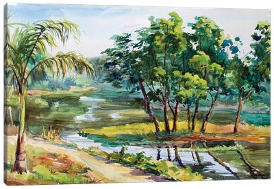 Yangon Riverside Canvas Art Print - Burma (Myanmar)