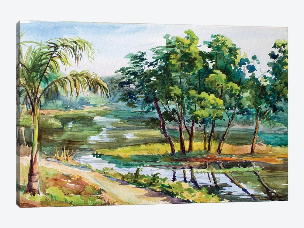 Yangon Riverside by CountessArt 1-piece Canvas Art Print