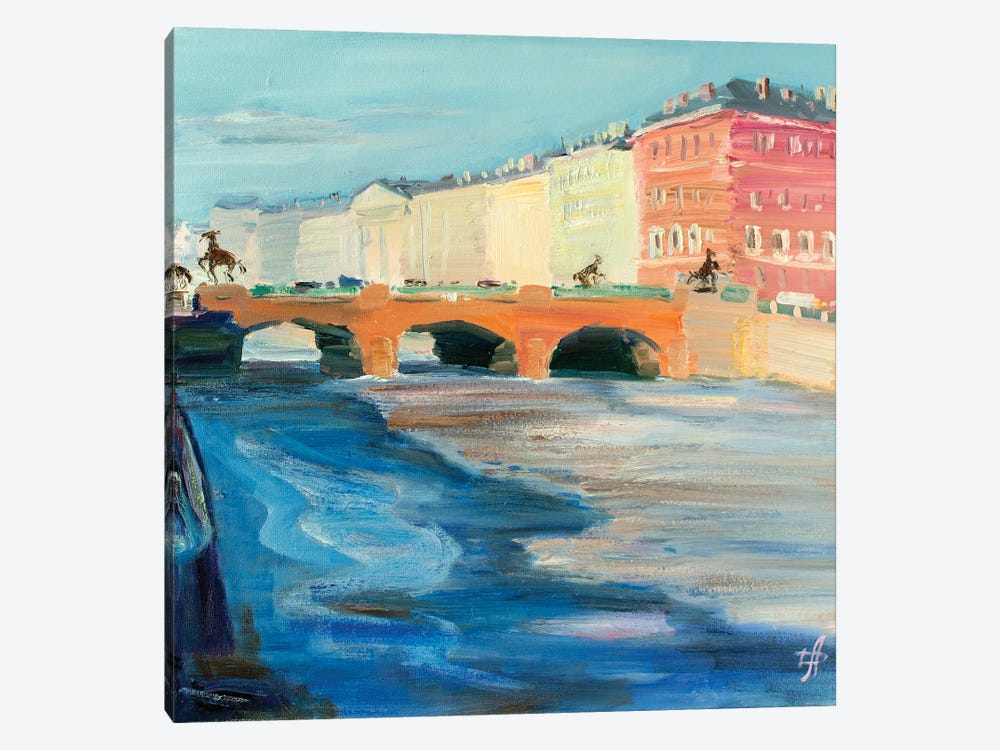 Anichkov Bridge by CountessArt 1-piece Canvas Art Print