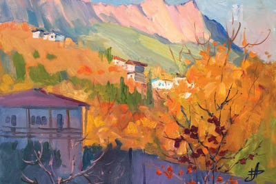 Autumn Evening In Alupka by CountessArt art print