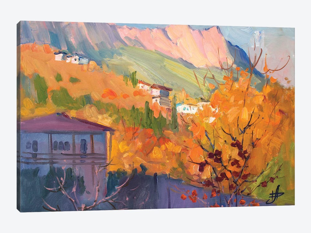 Autumn Evening In Alupka by CountessArt 1-piece Canvas Art Print